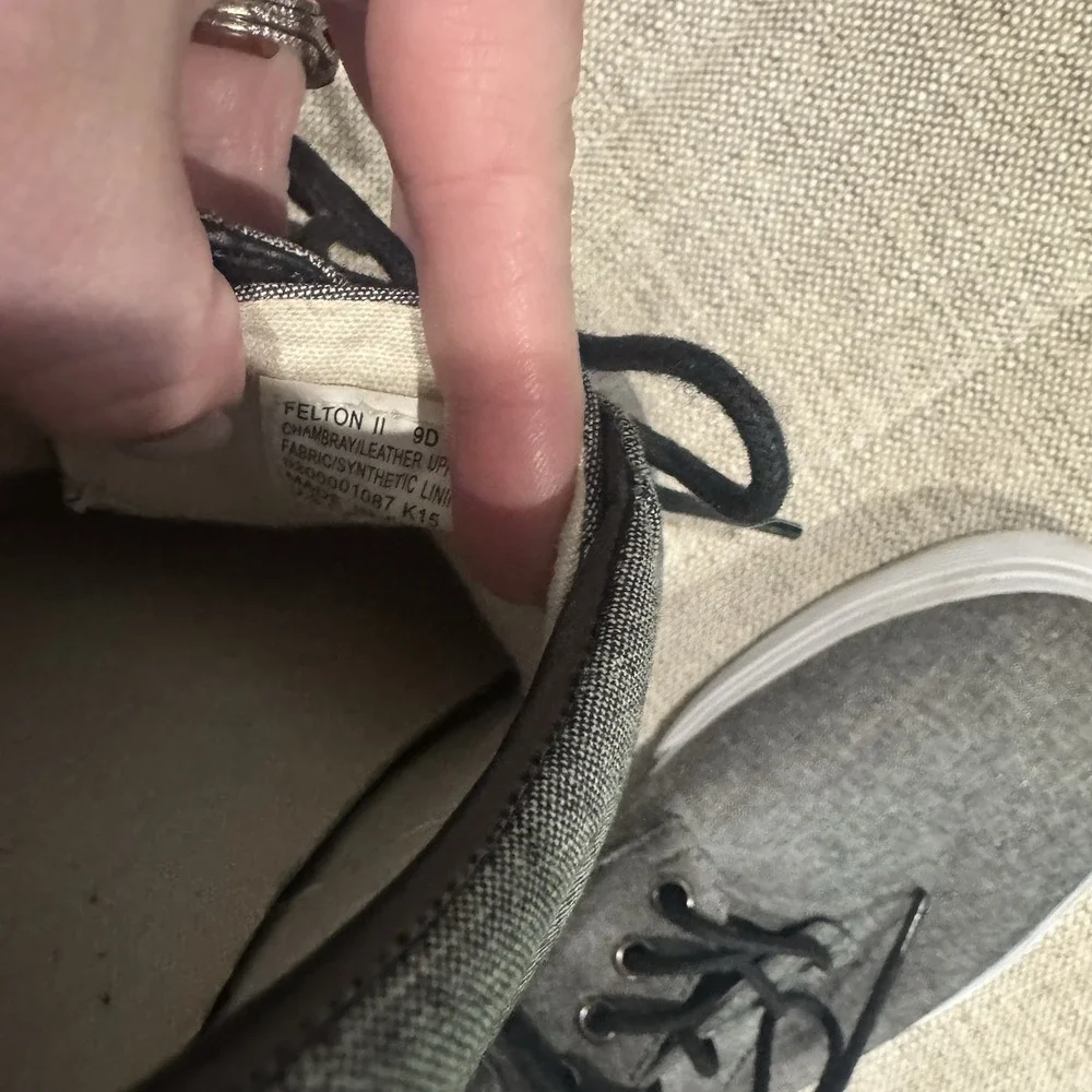 Polo Ralph Lauren Felton Mens‎ 9D Gray Canvas Shoes Sneakers Casual Lace Boat